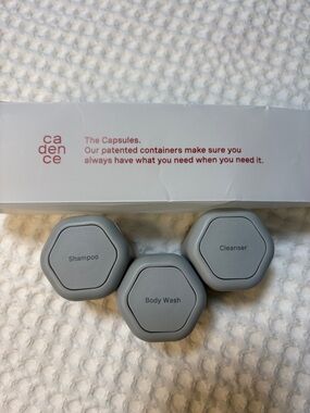 Cadence Hex Capsule Set - Light Gray Shampoo, Body Wash, Cleanser